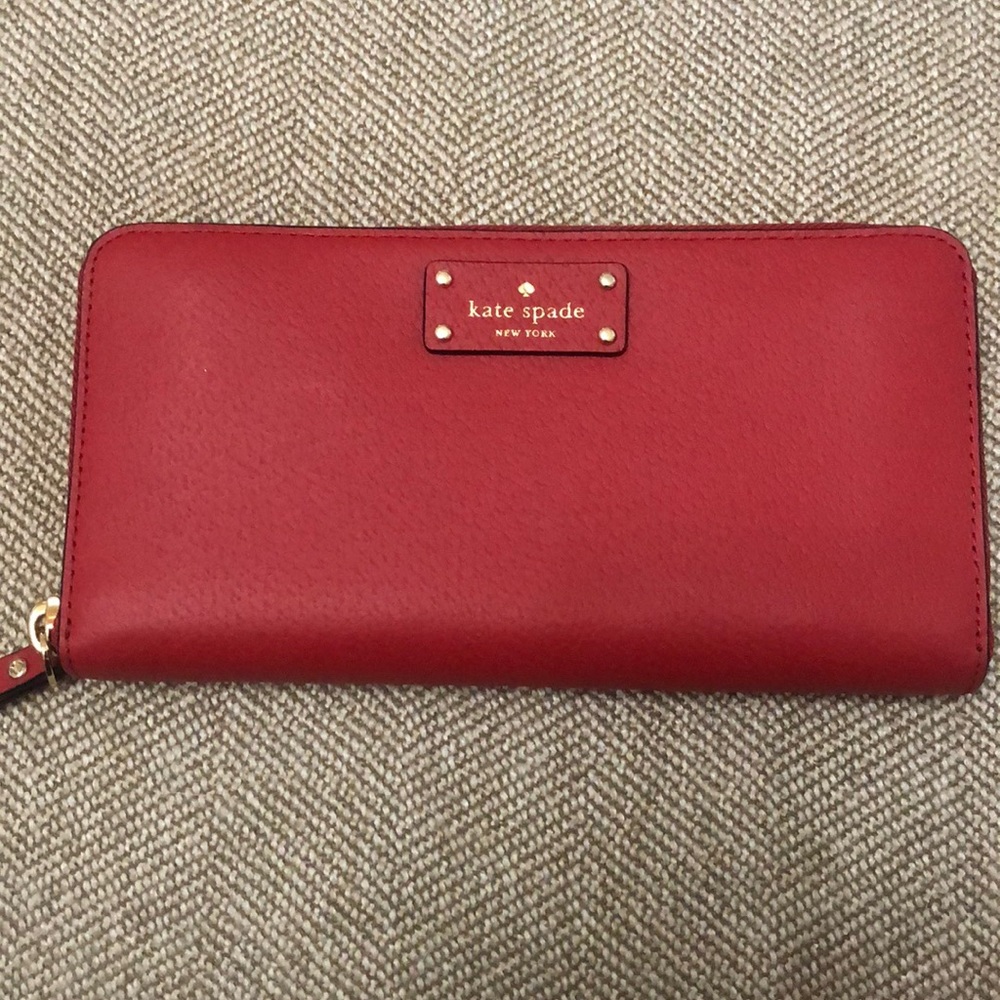Brand New Kate Spade red leather wallet